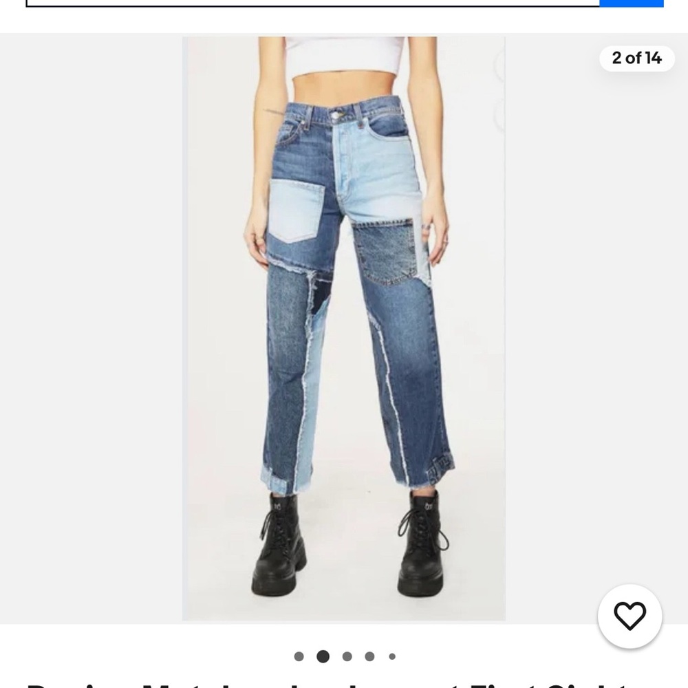 REVICE 25” Patchwork Blue Jeans